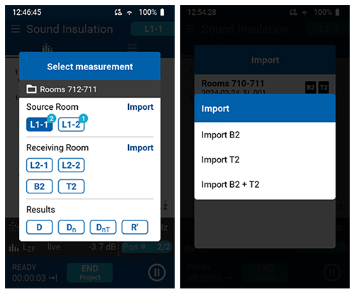 XL3 Sound Insulation Measurements Importing Data